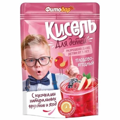 Кисель Фитодар с кусочками плодово-ягодный 150гр д/п