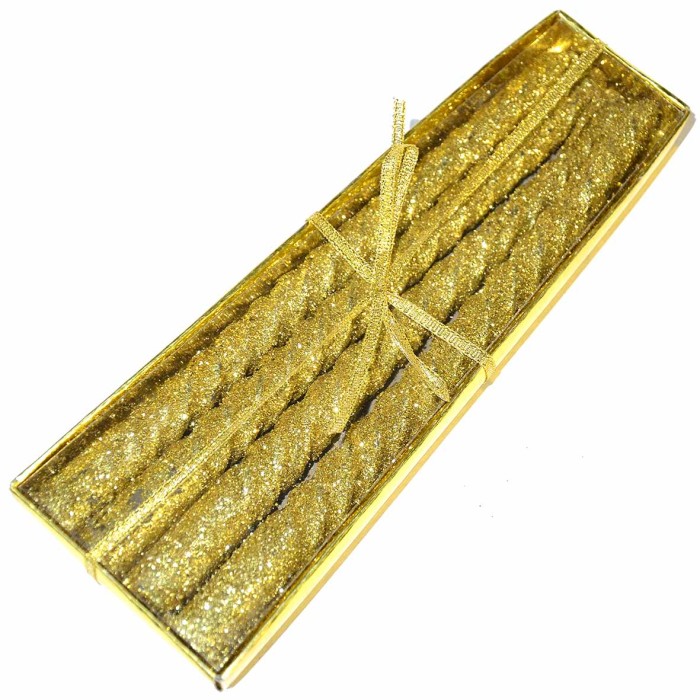 Свечи Новогодние с блеском п/у