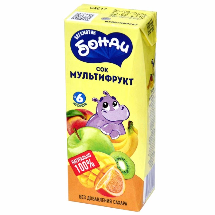 Сок Бонди мультифрукт 0.2л т/п