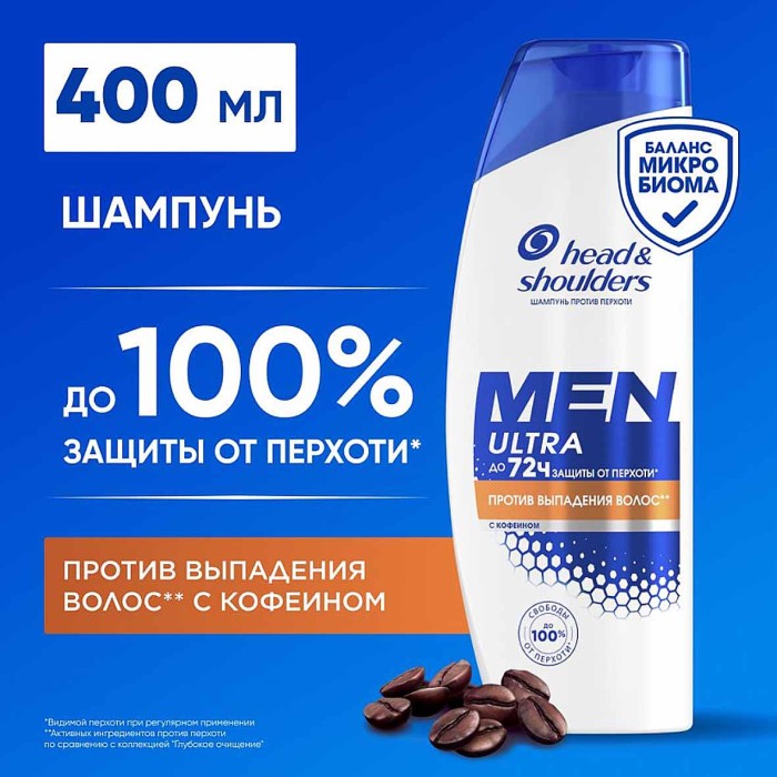 Шампунь для волос Head&Shoulders Men Против выпадения волос 400мл пэт