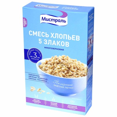 Хлопья Мистраль Смесь 5 злаков 400гр к/у