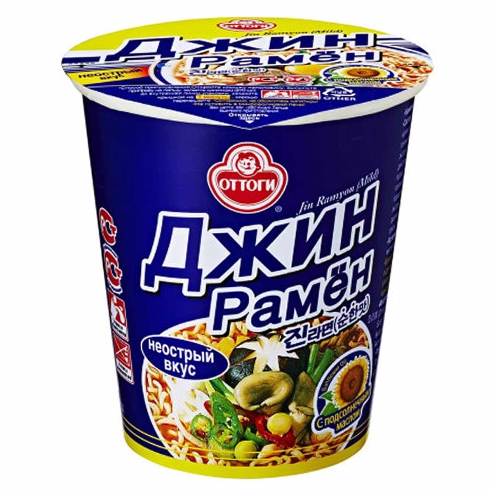 Лапша Ottogi Jin Ramen Mild 65гр стакан