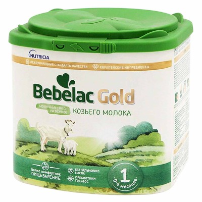 Смесь Bebelac Gold 1 на основе козьего молока 0-6мес 400гр пэт