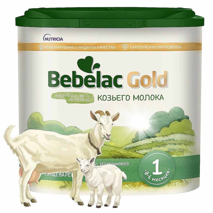 Смесь Bebelac Gold 1 на основе козьего молока 0-6мес 400гр пэт