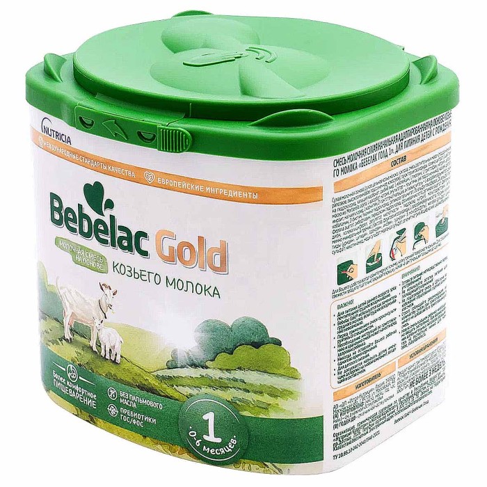 Смесь Bebelac Gold 1 на основе козьего молока 0-6мес 400гр пэт