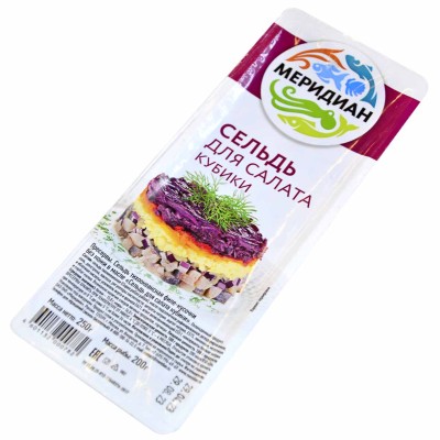 Сельдь Меридиан филе-кубики для салата 250гр пэт