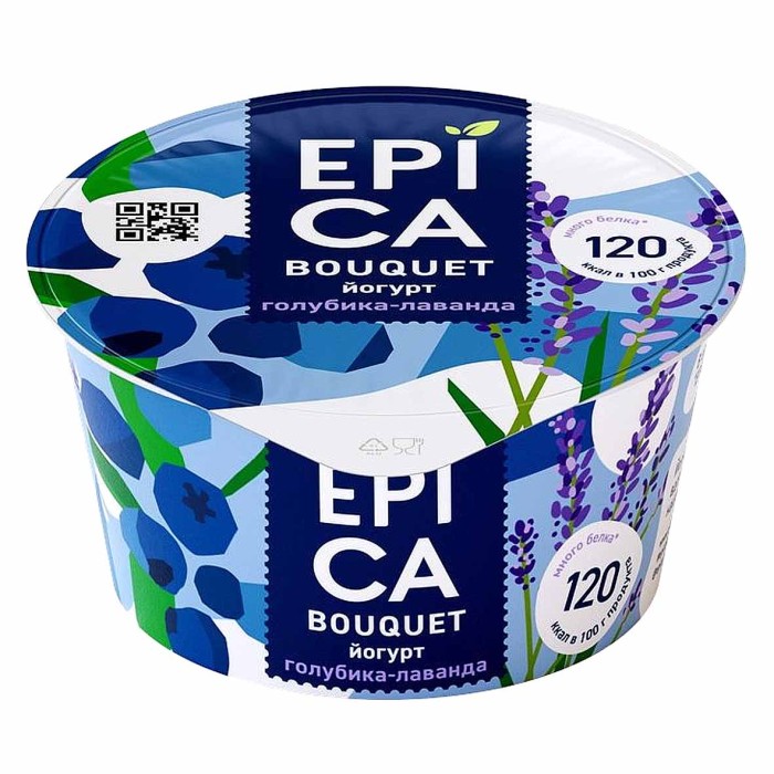 Йогурт Epica Bouquet голубика-лаванда 4,8% 130гр пэт