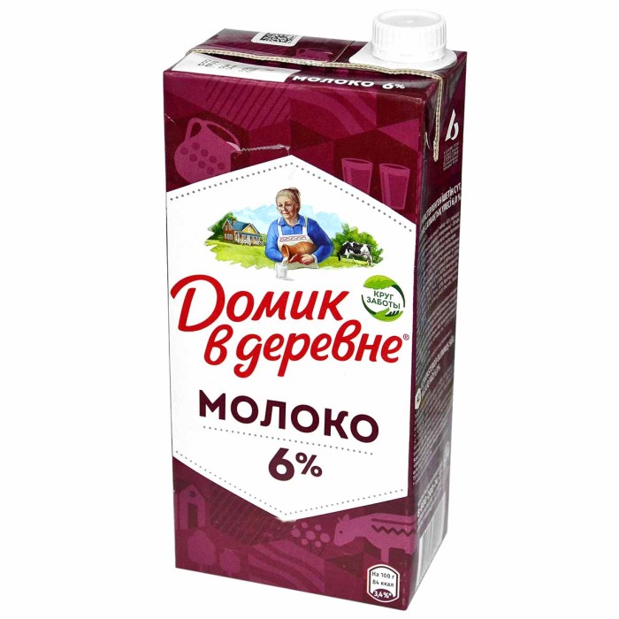 Молоко Домик в деревне стерилизованное 6% 950мл т/п