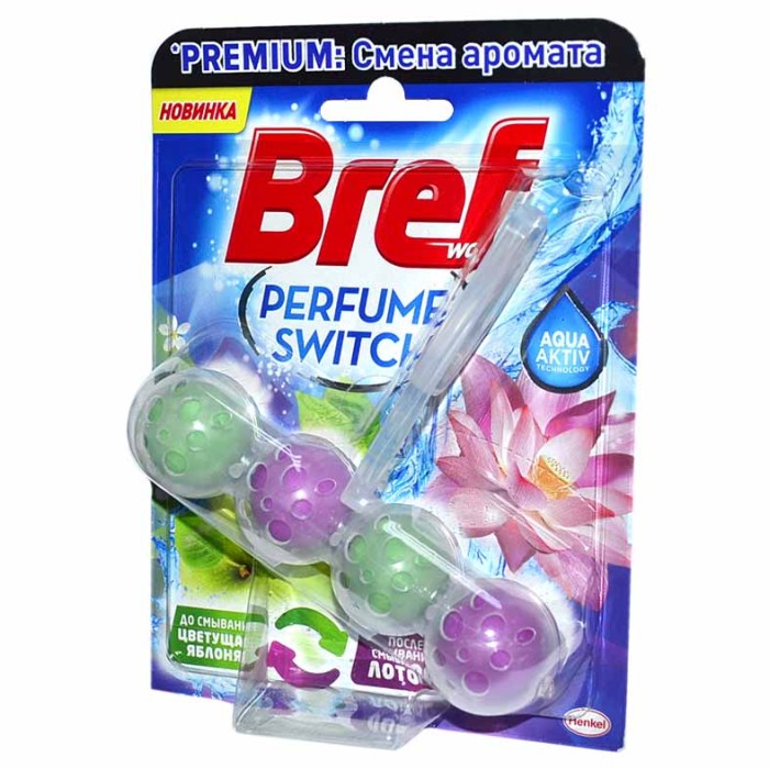 Блок для туалета Bref Смена аромата Яблоко-лотос 50гр м/у