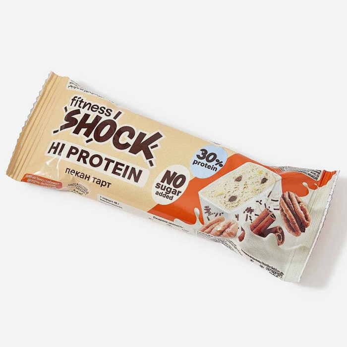 Батончик протеиновый Fitnesshock Пекан торт 30% 50гр м/у