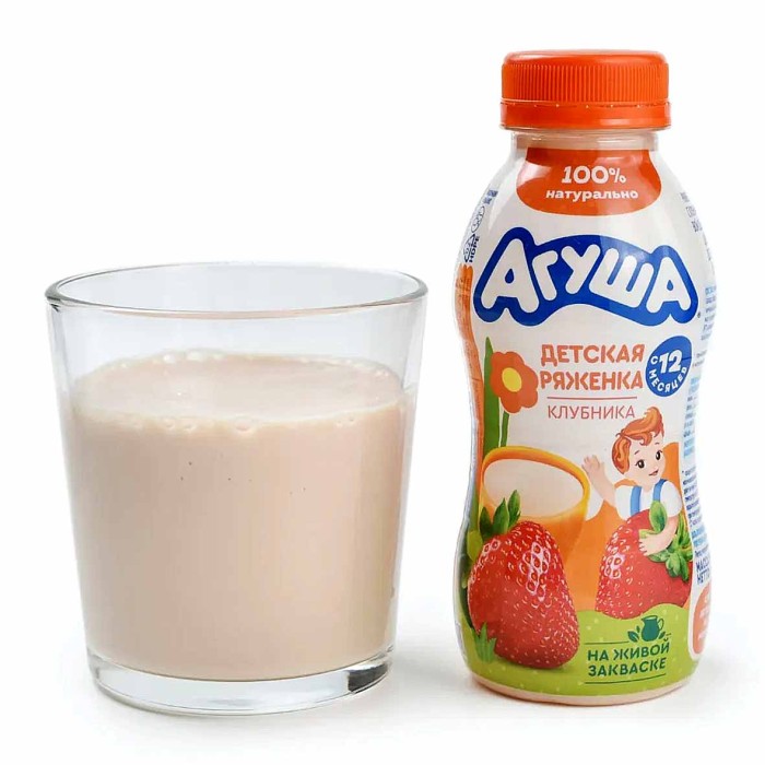 Ряженка Агуша клубника 2,9% 180гр пэт