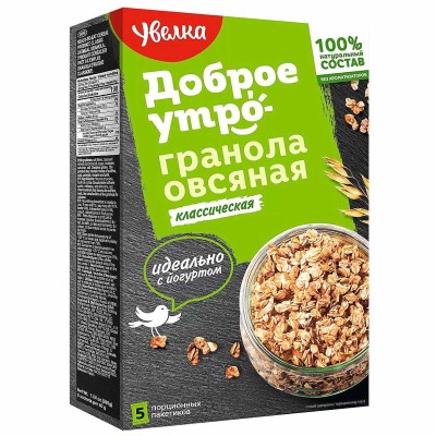 Гранола овсяная Увелка классическая 5*40гр к/у