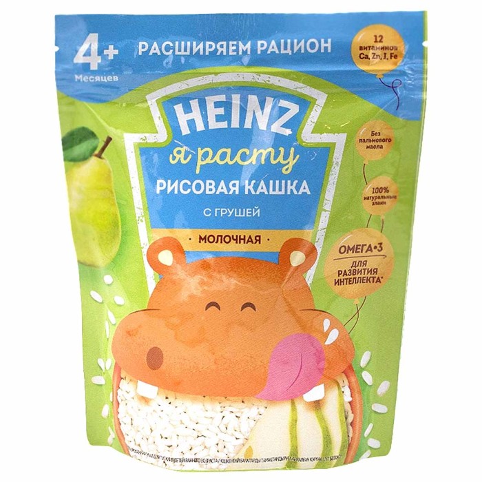 Каша Heinz Рисовая молочная с  грушей 200гр д/п