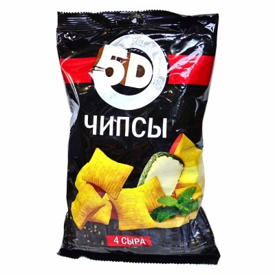 Чипсы 5D вкус четыре сыра 90гр м/у