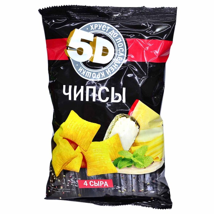 Чипсы 5D вкус четыре сыра 90гр м/у