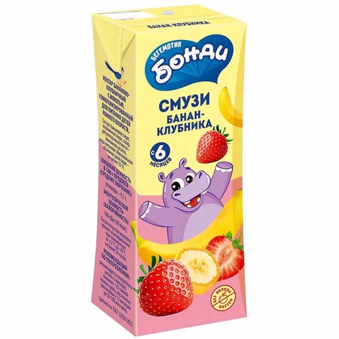 Нектар Бонди банан-клубника 0.2л т/п