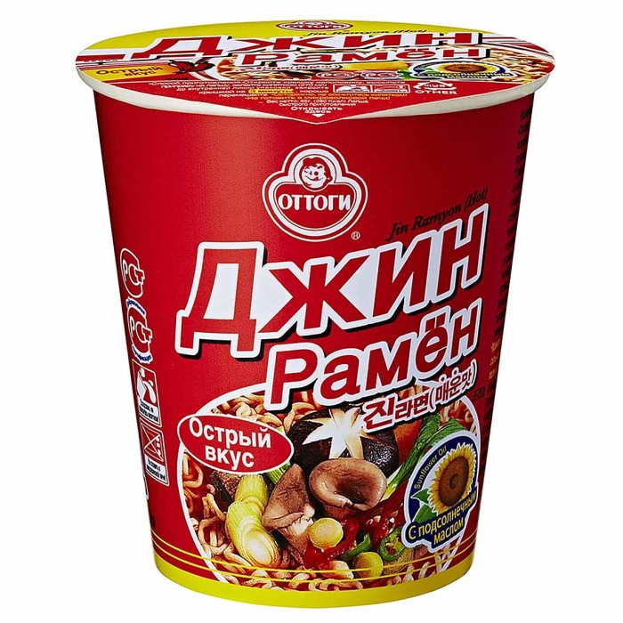 Лапша Ottogi Jin Ramen Spicy 65гр стакан