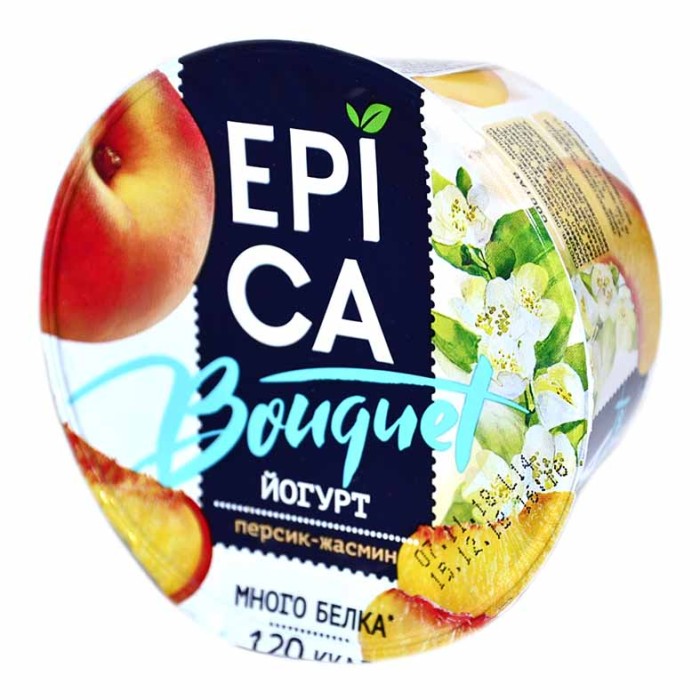 Йогурт Epica Bouquet персик-жасмин 4,8% 130гр пэт