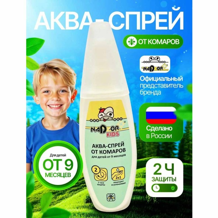Аква-спрей Nadzor от комаров детский 100мл артDETALM1