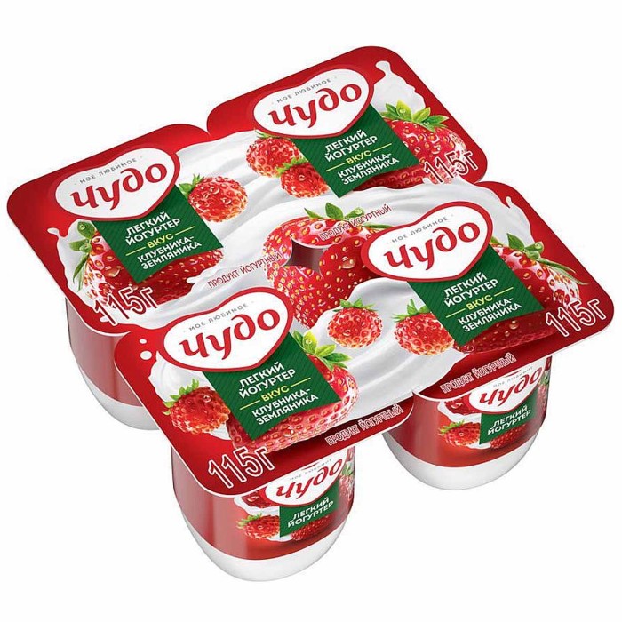 Йогурт Чудо клубника-земляника 2,5% 115гр пэт