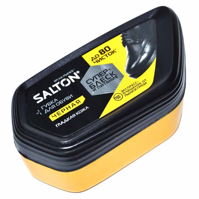 Губка для обуви Salton из гладкой кожи черная