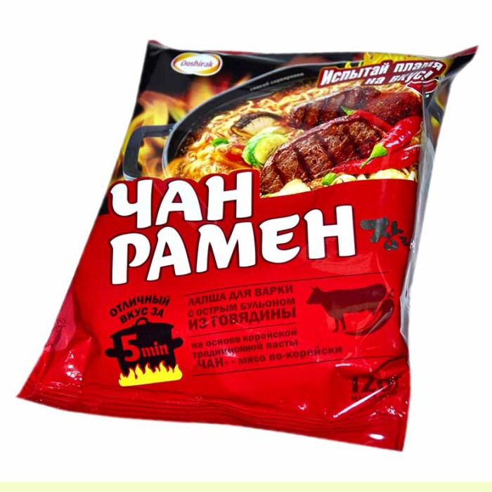 Лапша Доширак Чан Рамен с острой говядиной 120гр м/у