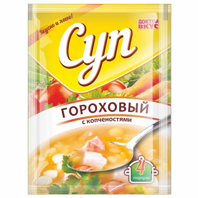 Суп Доктор вкус Гороховый с копченостями 55гр м/у