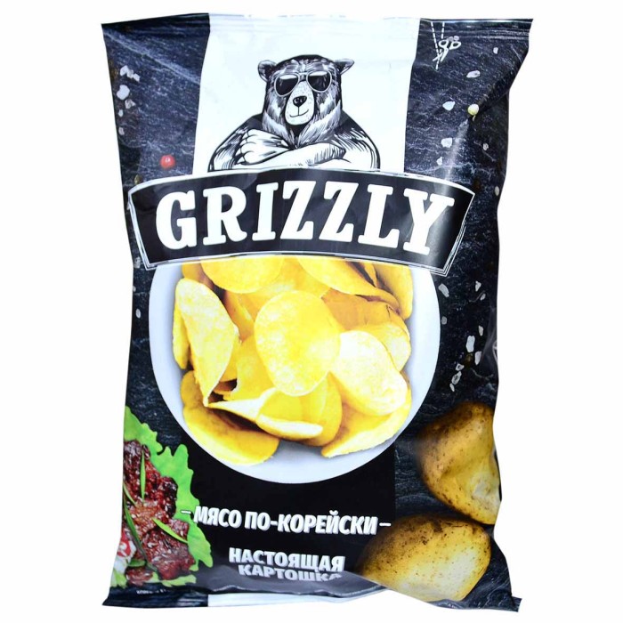 Чипсы Grizzly со вкусом мясо по-корейски 60гр м/у