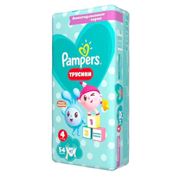 Подгузники-трусики Pampers Pants Малышарики Maxi Джамбо (9-15кг) 54шт м/у
