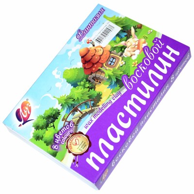 Пластилин восковой Луч Фантазия 8цв 140гр арт74909 к/у