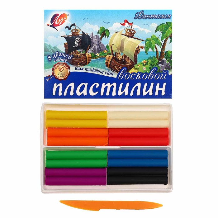 Пластилин восковой Луч Фантазия 8цв 140гр арт74909 к/у