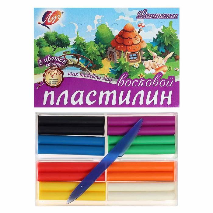 Пластилин восковой Луч Фантазия 8цв 140гр арт74909 к/у