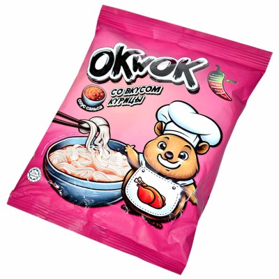 Лапша OkWok со вкусом курицы с соусом сальса 100гр м/у