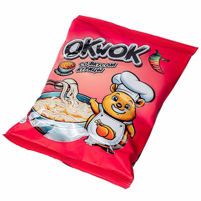Лапша OkWok со вкусом курицы с соусом сальса 100гр м/у