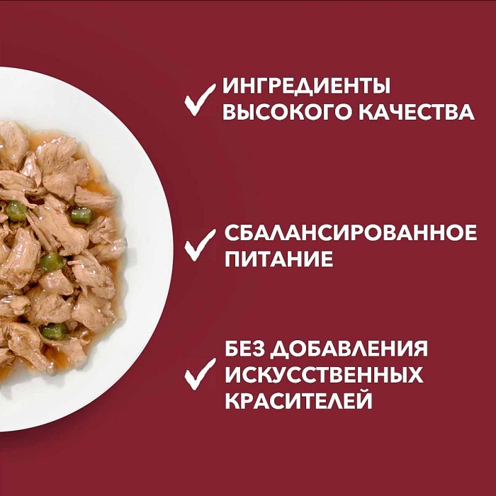 Корм для собак Purina ONE индейка,морковь,горох в подливе 85гр пауч
