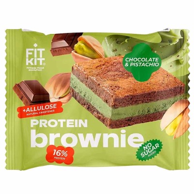 Десерт протеиновый FitKit Dubai Брауни шоколад-фисташковая кунафа 40гр м/у