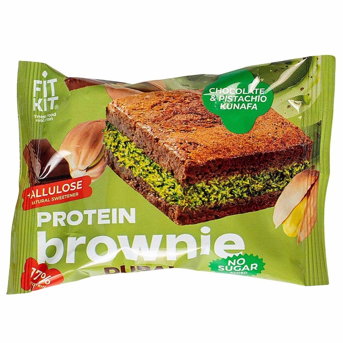 Десерт протеиновый FitKit Dubai Брауни шоколад-фисташковая кунафа 40гр м/у
