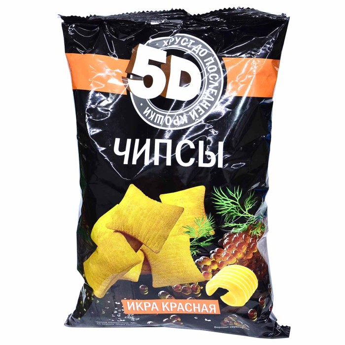 Чипсы 5D вкус красная икра 90гр м/у