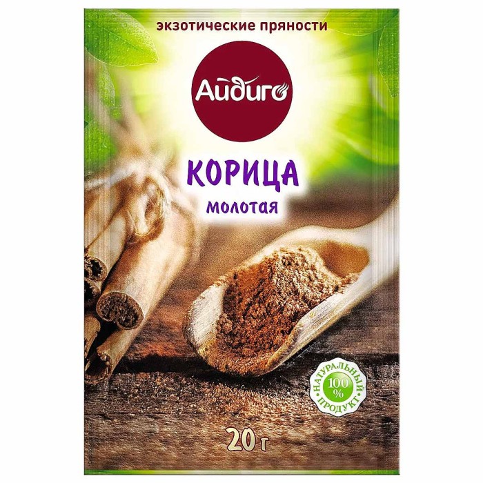 Корица Айдиго молотая 20гр м/у