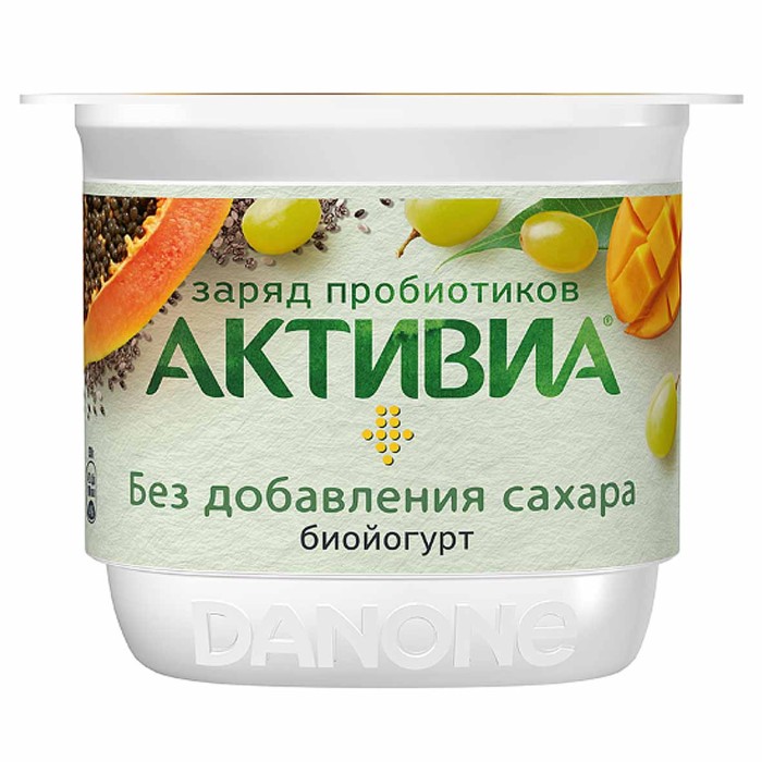 Йогурт Активия виногра-манго-папай-чиа 2,9% 130гр пэт