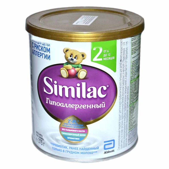 Смесь Similac 2 гипоаллергенный молочная с 6-12мес 375гр ж/б