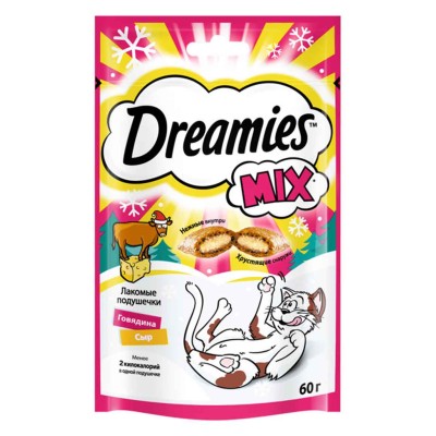 Корм для кошек Dreamies Микс лакмство говядина и сыр 60гр пауч