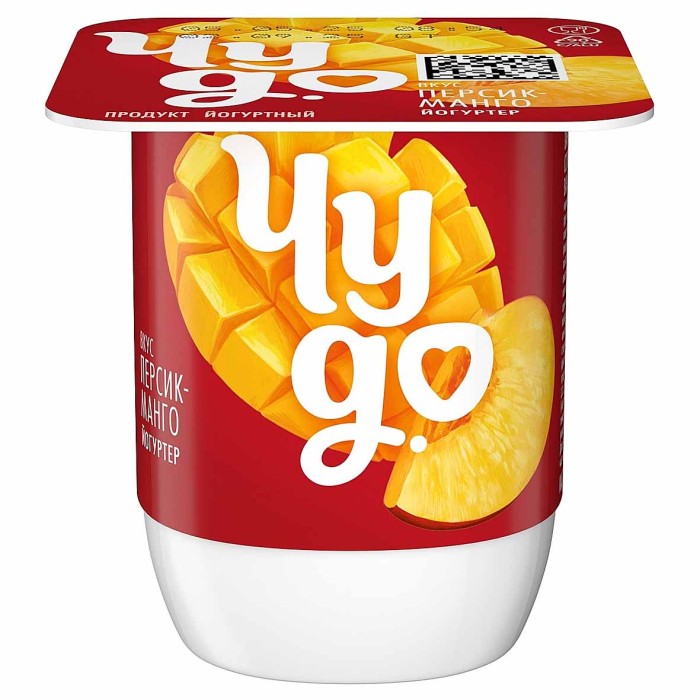 Йогурт Чудо персик-манго 2,5% 115гр пэт