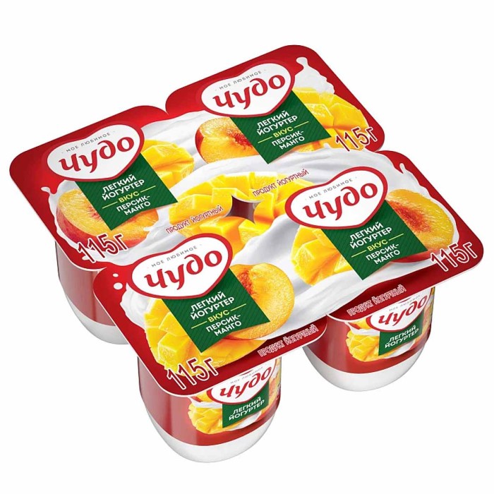 Йогурт Чудо персик-манго 2,5% 115гр пэт