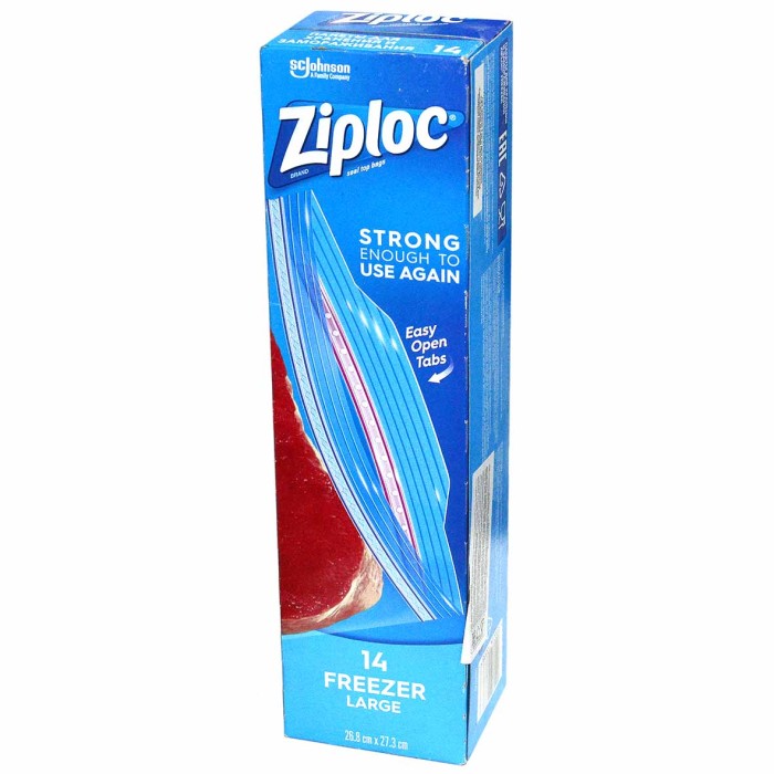 Пакеты Ziploc для хранения и замораживания 3,8л 12шт