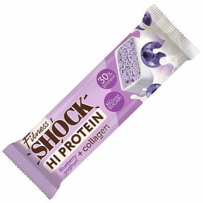 Батончик Fitnesshock Черничный десерт с коллагеном протеин 30%  50гр м/у