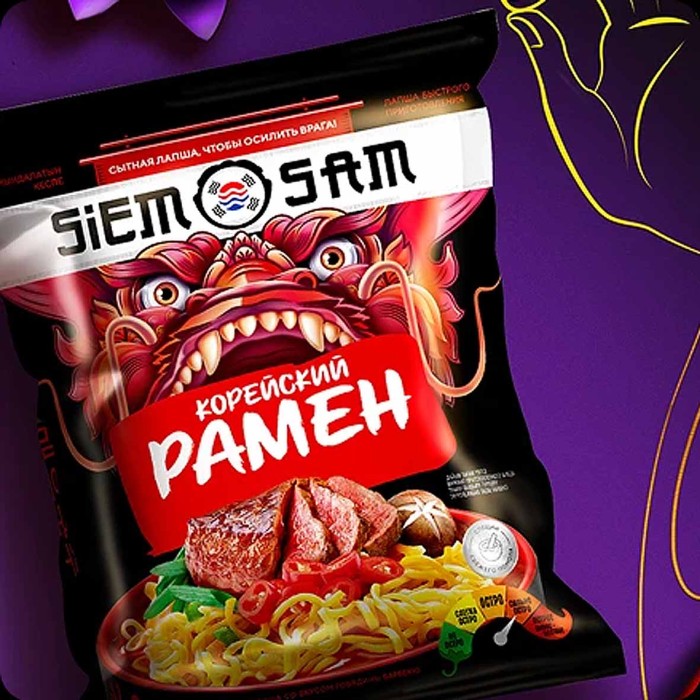 Лапша SiemSam Корейский рамен  90гр м/у