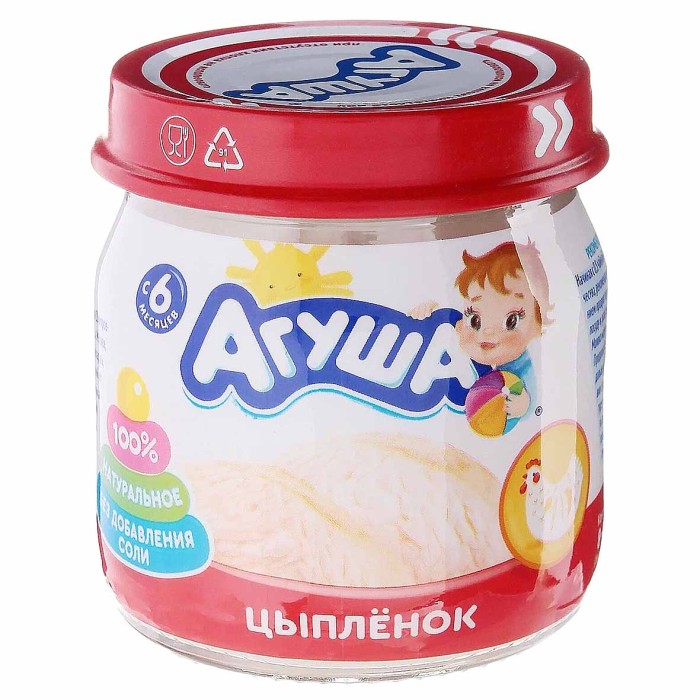 Пюре Агуша цыпленок 80гр ст/б