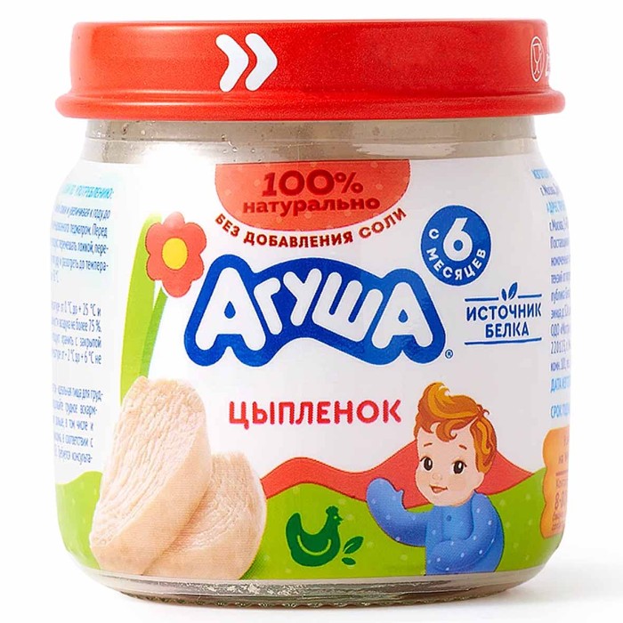 Пюре Агуша цыпленок 80гр ст/б