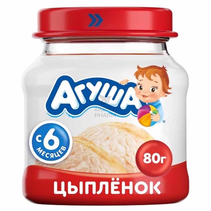 Пюре Агуша цыпленок 80гр ст/б